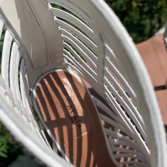 Alaia White Leather Studded Booties - Picture 9 of 13